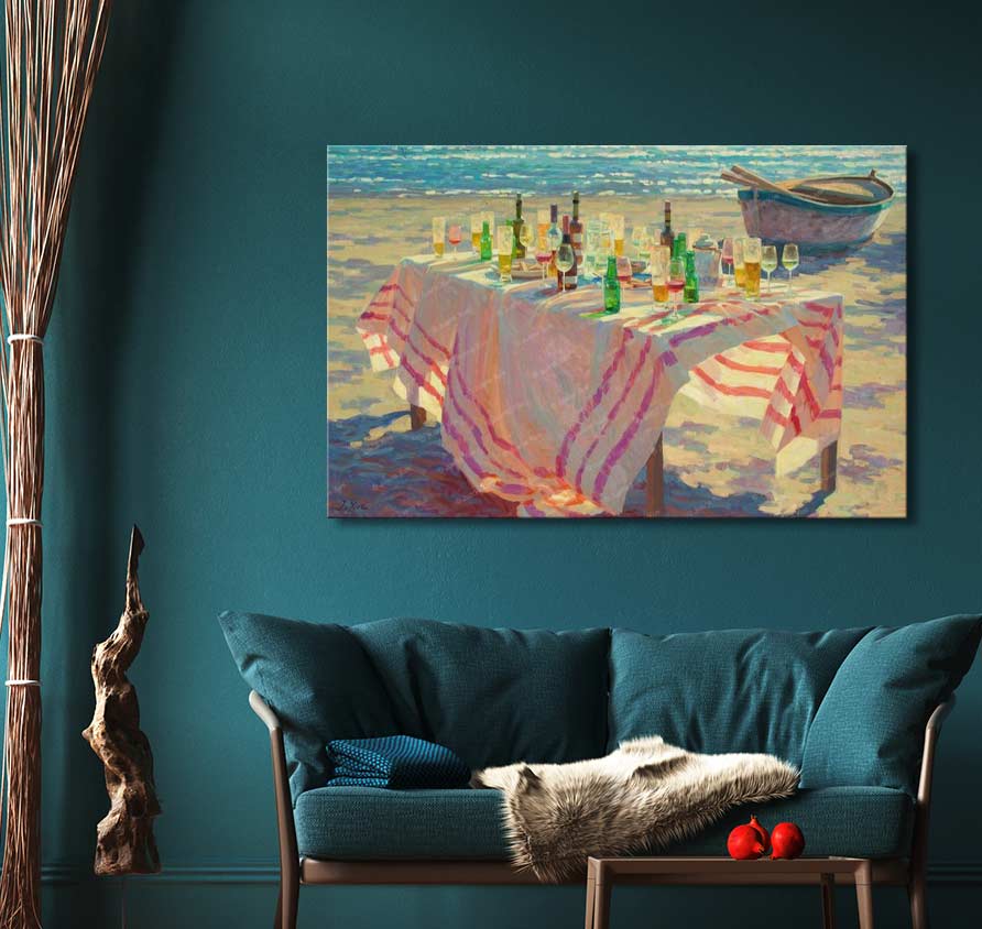 Inspiratie voor een galerijwand met schilderijen in jouw interieur
