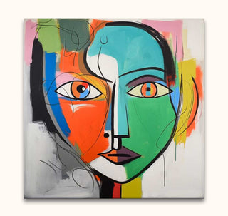 Corneille signature - Audrey Hepburn painting: abstract pop-art face with bold colors, heavy outlines, and dynamic graffiti-inspired elements on museum-quality, UV-protected canvas.