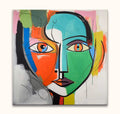 Corneille signature - Audrey Hepburn painting: abstract pop-art face with bold colors, heavy outlines, and dynamic graffiti-inspired elements on museum-quality, UV-protected canvas.