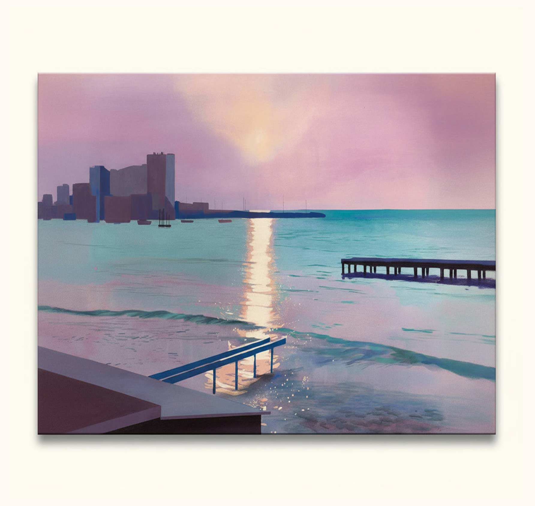 David Hockney Signatur – Early Morning in Sainte Maxime