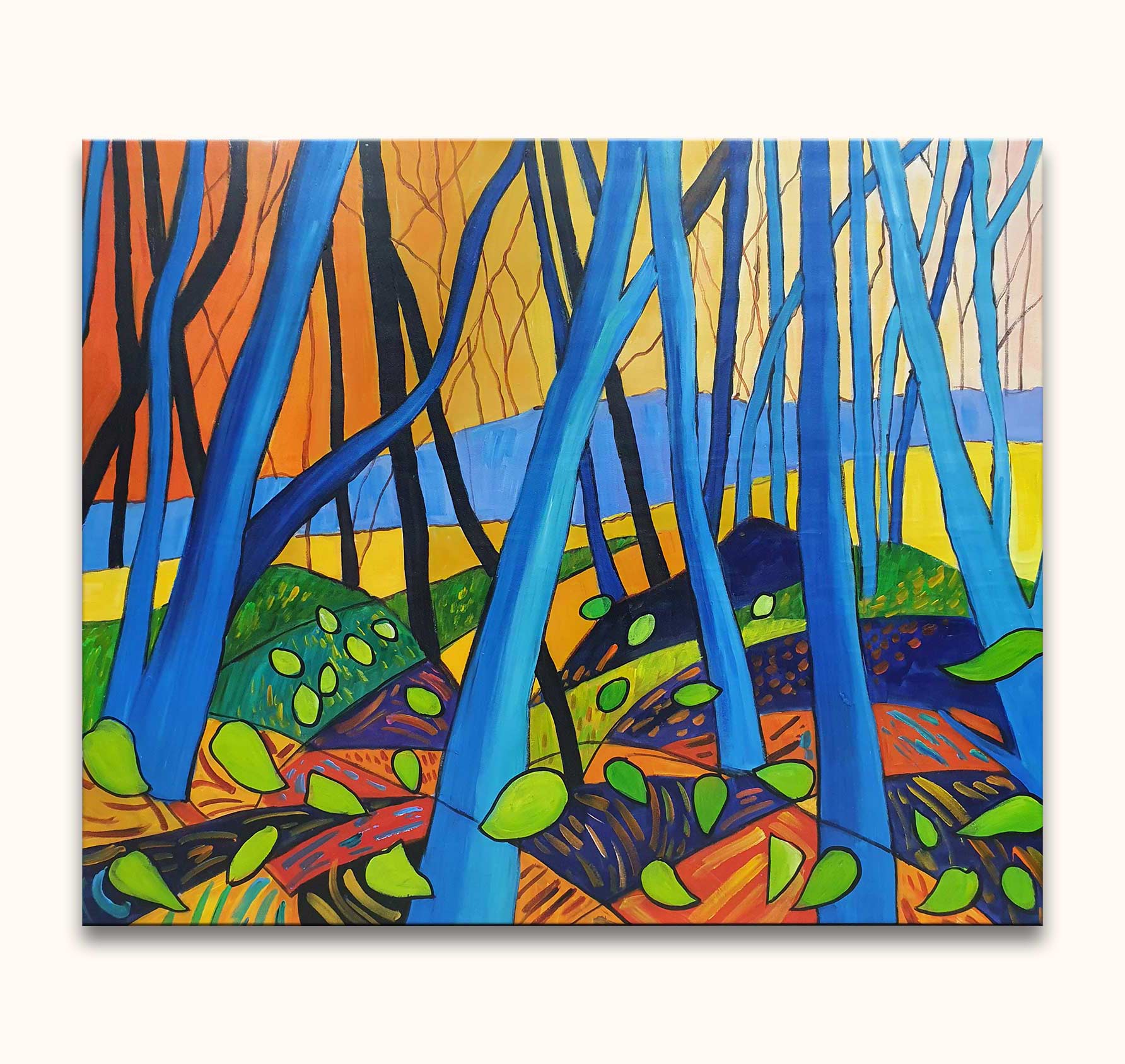 David Hockney Signatur – Winterbäume