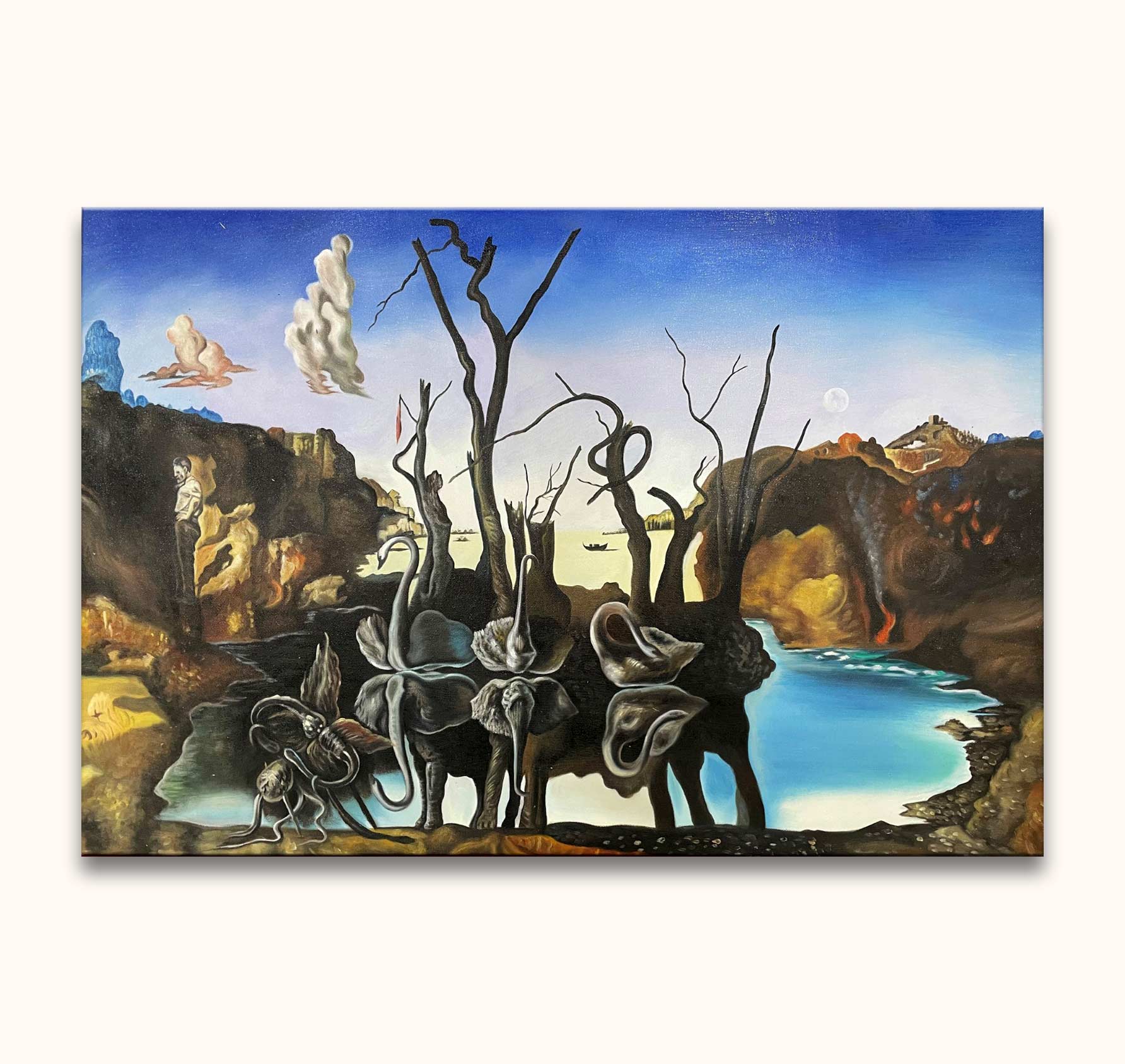 Salvador Dali - Schwäne, die Elefanten reflektieren – degrootmeesters.com