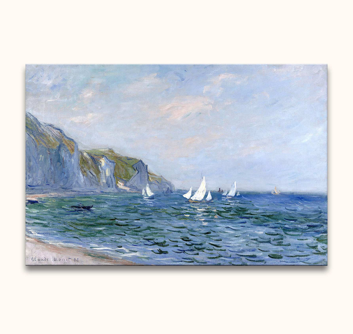 Claude Monet – Felsen und Segelboote in Pourville
