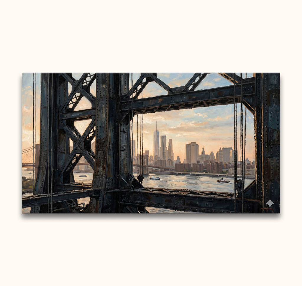 New York Skyline – Öl auf Leinwand