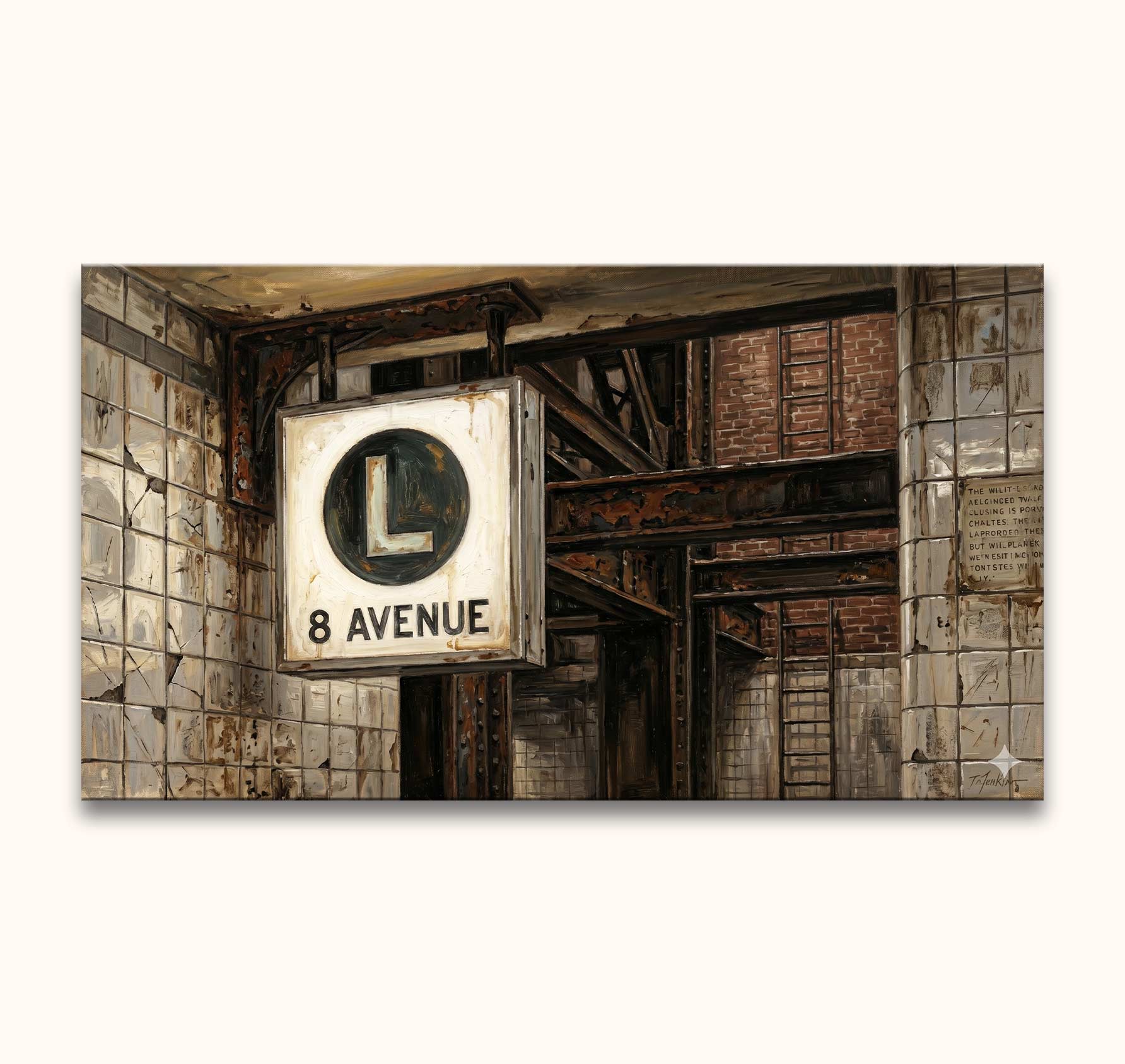 New York Subway - Öl auf Leinwand