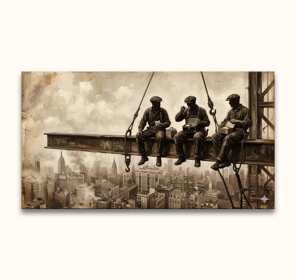 New York Workers - Öl auf Leinwand