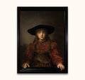 Rembrandt van Rijn - Junges Mädchen im Bilderrahmen