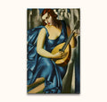 Tamara De Lempicka - Donna in Blu suona mandolino
