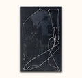 Julian-Mereuta's 'Home' features abstract white lines on a textured black canvas, blending expressive modern artistry with high-quality, museum-grade materials.