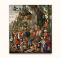 Albrecht Dürer's Marter der zehntausend Christen depicts a dramatic biblical scene with soldiers and victims, showcasing Renaissance complexity and vivid detail. Hand-painted on museum-quality canvas.