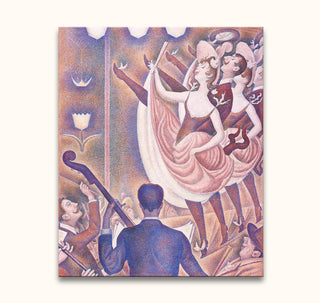 Georges Seurat - Le Chahut: Pointillist painting of can-can dancers and orchestra, hand-painted on museum-quality canvas, ready to hang with UV protection.