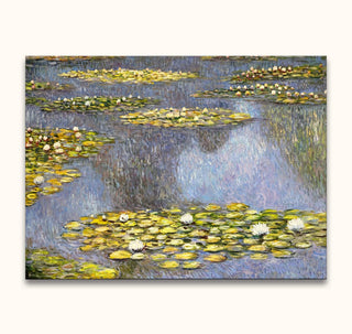 Claude Monet – Lotusbloemen bij Marseille: Handgeschilderd olieverfschilderij met impressionistische waterlelies, op houten frame. Geschikt voor direct ophangen, met UV-bescherming.