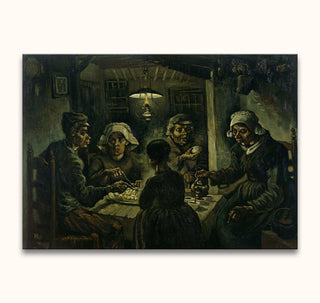 Vincent van Gogh - Aardappeleters: Vijf boeren rond een tafel genieten van een eenvoudige aardappelmaaltijd. Handgeschilderd olieverf, museumkwaliteit. Geschikt voor interieurontwerp.
