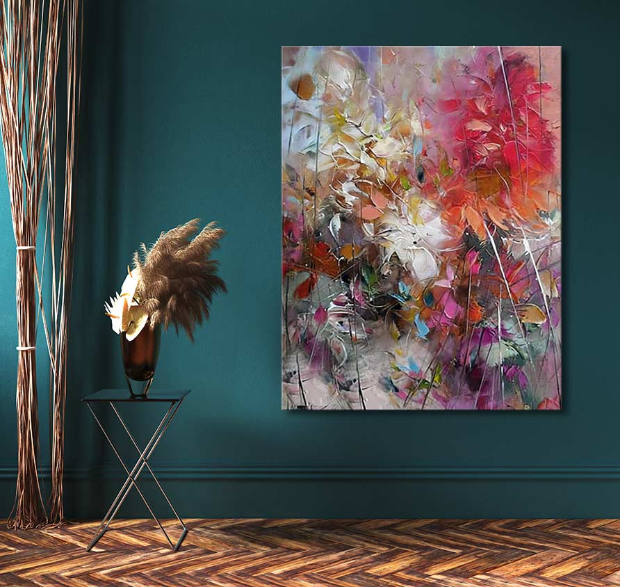 Blumen aus Saint-Tropez – Öl auf Leinwand