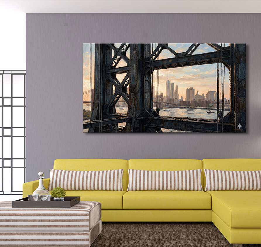 New York Skyline – Öl auf Leinwand