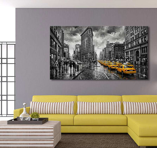 New York Taxis - Öl auf Leinwand
