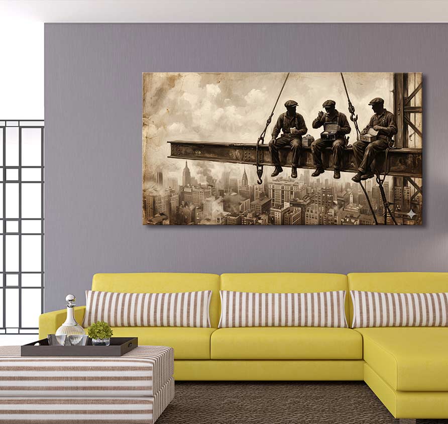New York Workers - Öl auf Leinwand