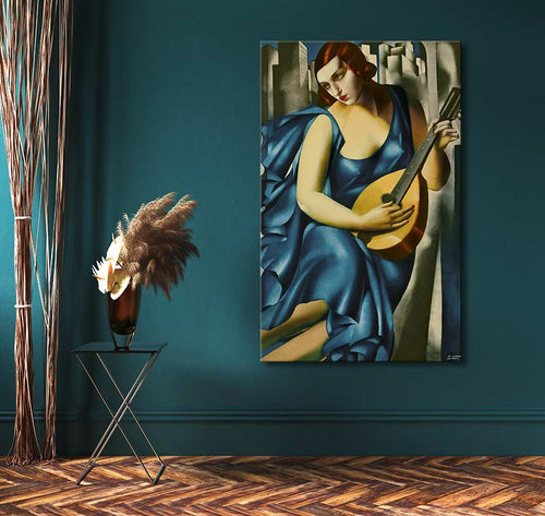 Tamara De Lempicka - Dame in Blau mit Mandoline