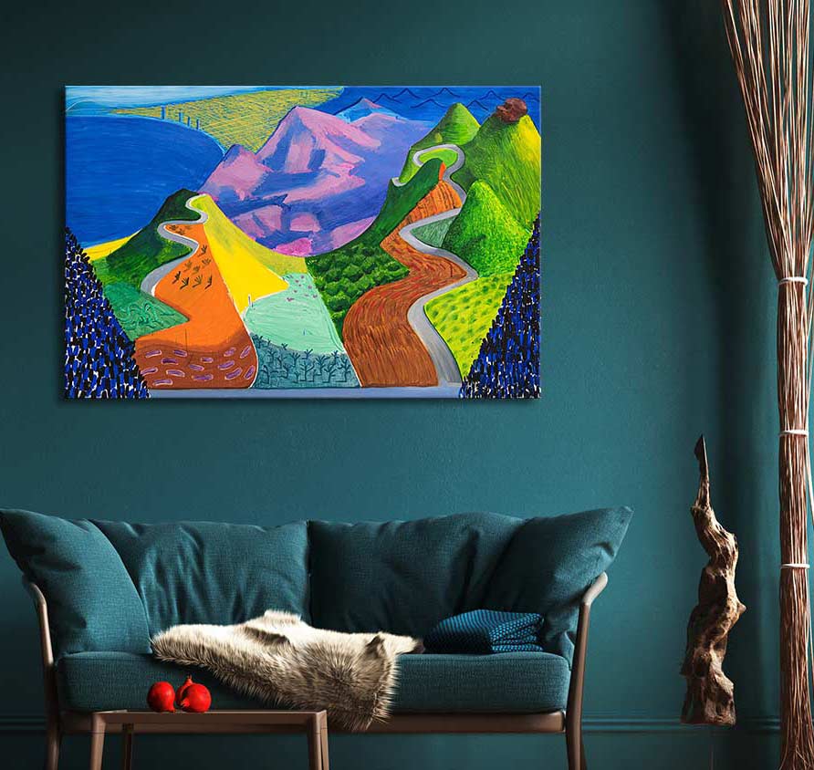 David Hockney Signatur – Driving through the Santa Monica Mountains