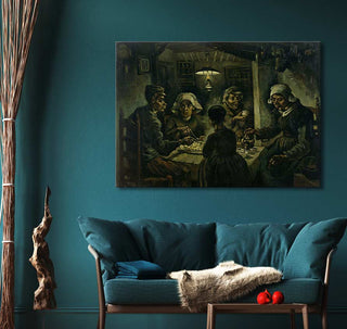 Vincent van Gogh - Aardappeleters: handgeschilderd olieverfschilderij toont boerenfamilie bij avondeten. Hoge kwaliteit, direct ophangbaar, met UV-bescherming. Geschikt voor elk interieur.