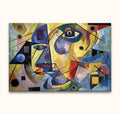 Abstract cubist painting 'Day Dreams' by Picasso signature, featuring geometric shapes and a stylized face in bold colors, hand-painted on museum-quality canvas.