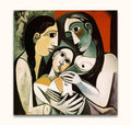 Picasso signature - Drie Dames: Three abstract women in cubist style, hand-painted on museum-quality canvas, ready to hang, embodying Picasso's expressive, dynamic artistry.