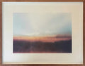 Handgeschilderd Gemälde van Gerhard Richter, Teide-Landschap, 100x80cm, in houten lijst met witte passe-partout; genummerd en gesigneerd. Geschikt voor interieurontwerp.