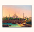 August Finke's 'Hagia Sophia, Istanbul' depicts a bustling 19th-century harbor scene with the iconic mosque, hand-painted in classic style on museum-quality canvas.