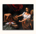 Michelangelo - Onthoofding van Holofernes: Judith onthoofdt Holofernes in dramatische barokstijl, olieverf op doek, handgeschilderd meesterwerk, perfect voor klassieke kunstliefhebbers.