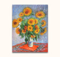 Claude Monet – Zonnebloemen: Een impressionistisch olieverfschilderij van een vaas met zonnebloemen, handgeschilderd op museumkwaliteit canvas, perfect voor moderne kunstliefhebbers.