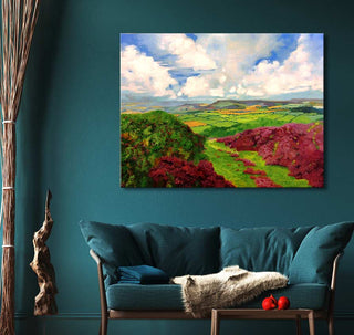 David Hockney's After the Storm oil painting depicts a vibrant countryside, ideal for modern art lovers, enhancing any home or office space.