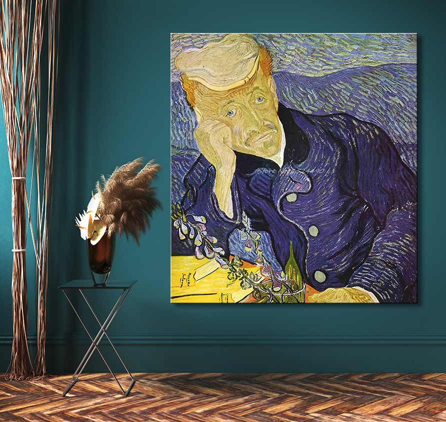Vincent van Gogh - Portret van Dr. Gachet, handgeschilderd op canvas, met impressionistische stijl, geschikt voor directe ophanging. Geschilderd met uv-bestendige olieverf.
