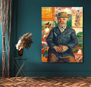 Vincent van Gogh's Portret van Père Tanguy – oil painting on museum-quality canvas, showcasing post-impressionist style. Ideal for modern interior decor.