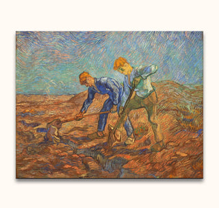 Vincent van Gogh - De Spitters: Two laborers digging in a field, hand-painted in vibrant Post-Impressionist style, ready to hang on museum-quality canvas.